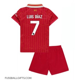 Liverpool Luis Diaz #7 Fußballbekleidung Heimtrikot Kinder 2024-25 Kurzarm (+ kurze hosen)